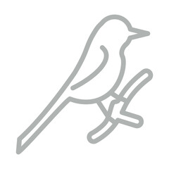 bird Vector Line Grey Icon Design