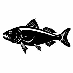 Cod fish Black silhouette