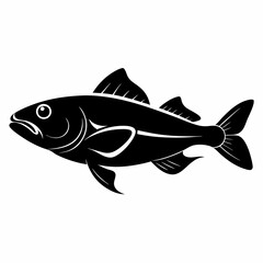 Cod fish Black silhouette