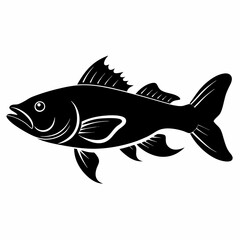 Cod fish Black silhouette