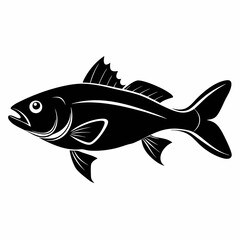 Cod fish Black silhouette