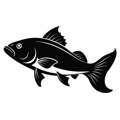Cod fish Black silhouette
