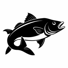 Cod fish Black silhouette