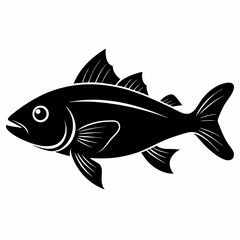 Cod fish Black silhouette