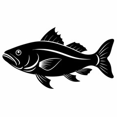 Cod fish Black silhouette