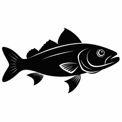 Cod fish Black silhouette