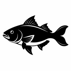 Cod fish Black silhouette
