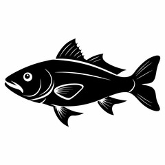 Cod fish Black silhouette