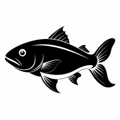 Cod fish Black silhouette