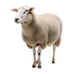 Fototapeta premium sheep standing and looking forward isolated on transparent background