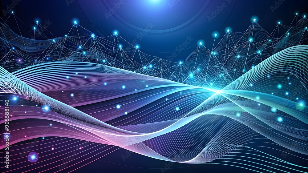 Poster digital waves, dynamic networks, artificial neural networks, cyber quantum computing, and electronic