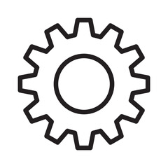 Gear icon in thin line style vector illustration graphic design