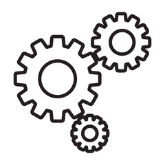 Gear icon in thin line style vector illustration graphic design