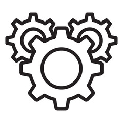 Gear icon in thin line style vector illustration graphic design