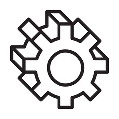 Obraz premium Gear icon in thin line style vector illustration graphic design