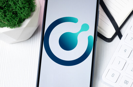 New York, USA - 1 August 2024: Komodo KMD Logo on Phone Screen, Crypto Coin Icon