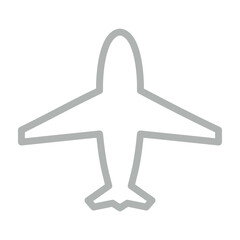 Fototapeta premium Airplane Vector Line Grey Icon Design
