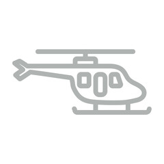 Helicopter Vector Line Grey Icon Design