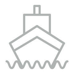 Ship Vector Line Grey Icon Design