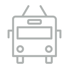 Trolleybus Vector Line Grey Icon Design