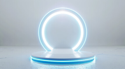 podium background 3d light tech stage