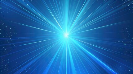 Obraz premium Glowing Blue Sunburst with Radiant Light Rays - Dynamic Abstract Background Featuring Bright Blue and White Beams for Creative Projects and Design Inspiration