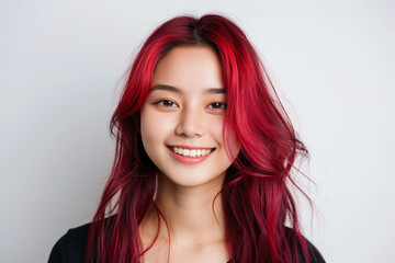 Fototapeta premium Portrait of beautiful young fashionable Asian woman on white background. Studio shot, copy space