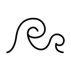 Wave icon in thin line style vector illustration graphic design