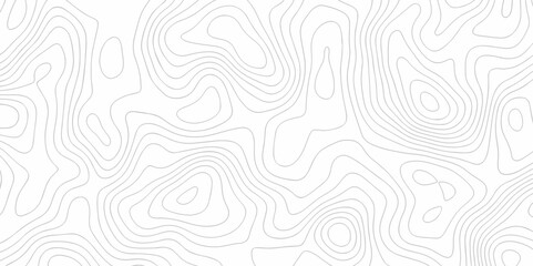 Topography wave line vector grid map. white wave line geography landscape Topo contour map on white background. Geographic mountain relief diagram line wave carve pattern.