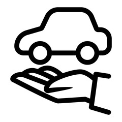 Car insurance icon in thin line style vector illustration graphic design