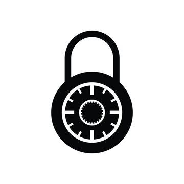 Wide Combination dial padlock icon, Combination lock vector icon for apps and web