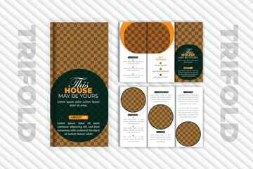 This is a unique house trifold brochure with a simple and modern design