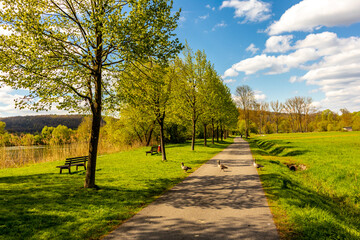 Unterwegs mit dem Fahrrad auf der 1. Werratal-Radweg Etappe von der Werraquelle bei Fehrenbach bis in Werratal bei Wernshausen - Thüringen - Deutschland