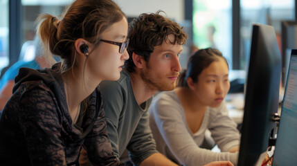 Fototapeta premium Data science team working on machine learning projects.