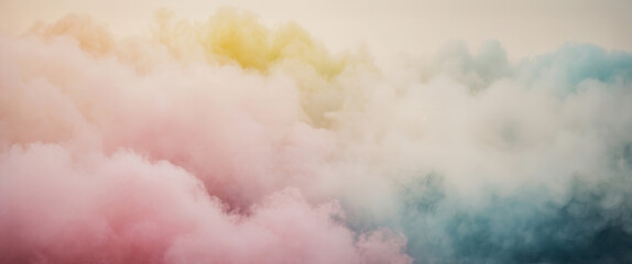 Colorful smoke forming abstract shapes background for advertising banner