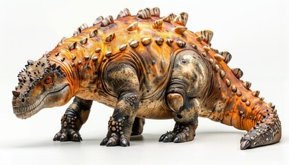 Fototapeta premium Ankylosaurus dinosaur isolated on all-white background