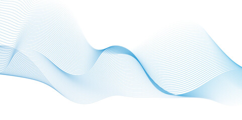 Vector Abstract white and blue digital blend wave lines and technology background. Modern white flowing wave lines and glowing moving lines. Futuristic technology and sound wave lines background.