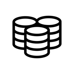 Coin icon in thin line style vector illustration graphic design