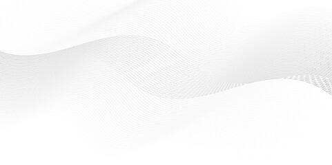 Abstract white and gray light blend paper wave line. abstract gradient and white wave curve creative technology flowing particles lines background. Modern flowing wave lines glowing moving sound.