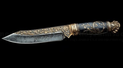 Intricately Designed Sword with Gold Accents