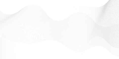 Abstract white and gray light blend paper wave line space. gradient and white wave curve creative technology flowing particles lines background. Modern flowing wave lines glowing moving sound.