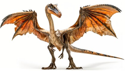 Fototapeta premium Quetzalcoatlus dinosaur isolated on all-white background