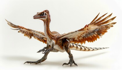 Fototapeta premium Archaeopteryx dinosaur isolated on all-white background