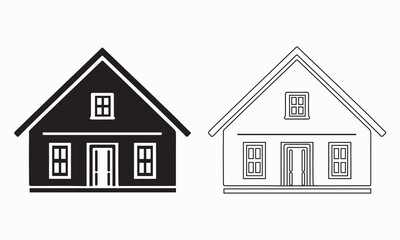 Home, House vector illustration, black icon, symbol