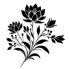 Silhouette flowe vector illustration