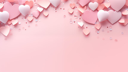 valentine's day card with pastel heart decorations