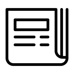 Newspaper icon in thin line style vector illustration graphic design