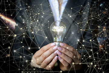 The concept of a bright future in business in 2025.