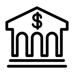 Bank icon in thin line style vector illustration graphic design