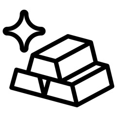 Gold icon in thin line style vector illustration graphic design